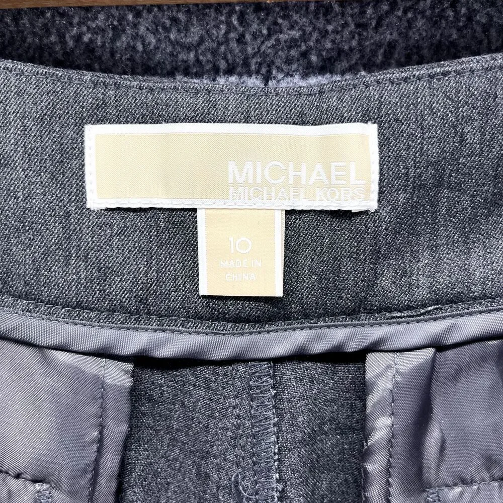 Michael Kors Pants Women 10 Dark Gray Dress Trousers Slim mid rise‎ pocket